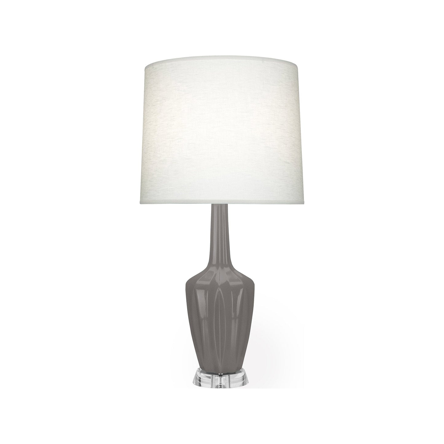 Emma Table Lamp in Smokey Taupe/Polished Nickel (Small).
