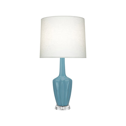 Emma Table Lamp in Steel Blue/Polished Nickel (Small).