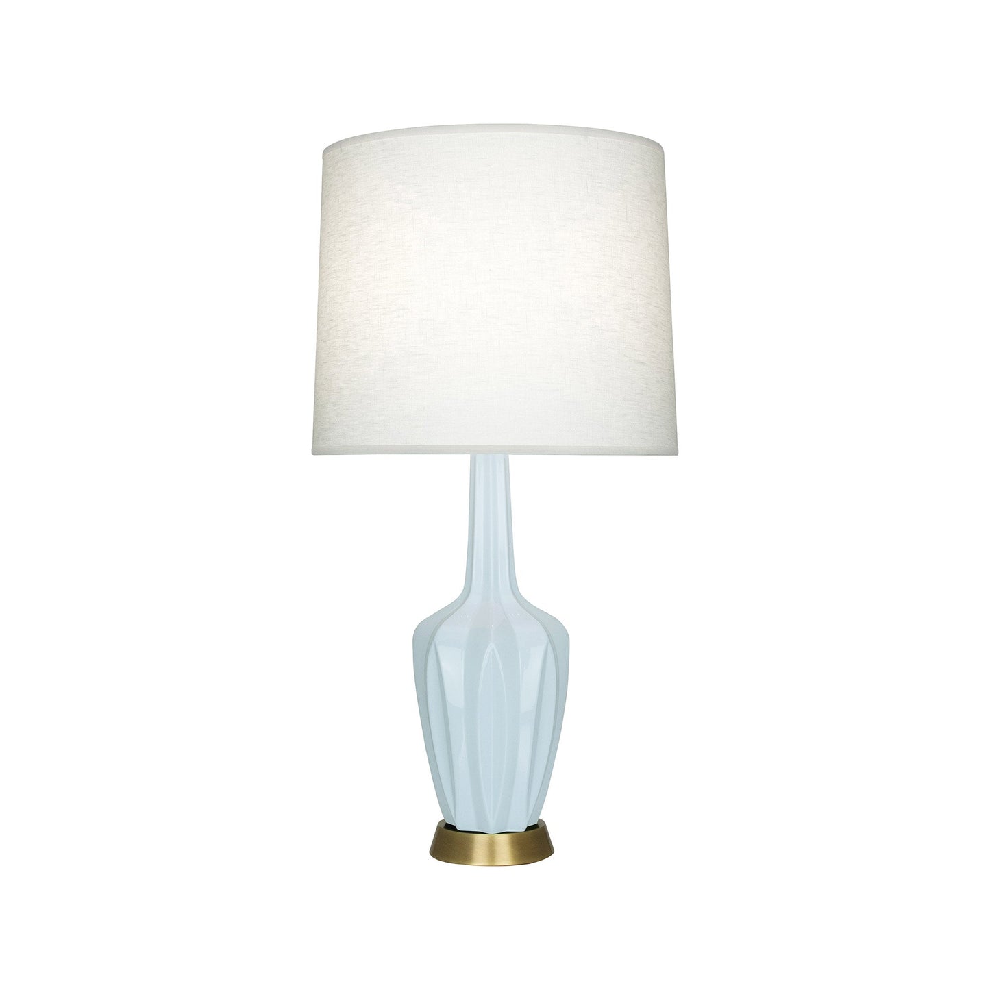 Emma Table Lamp in Baby Blue/Warm Brass (Small).