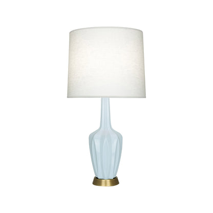 Emma Table Lamp in Baby Blue/Warm Brass (Small).