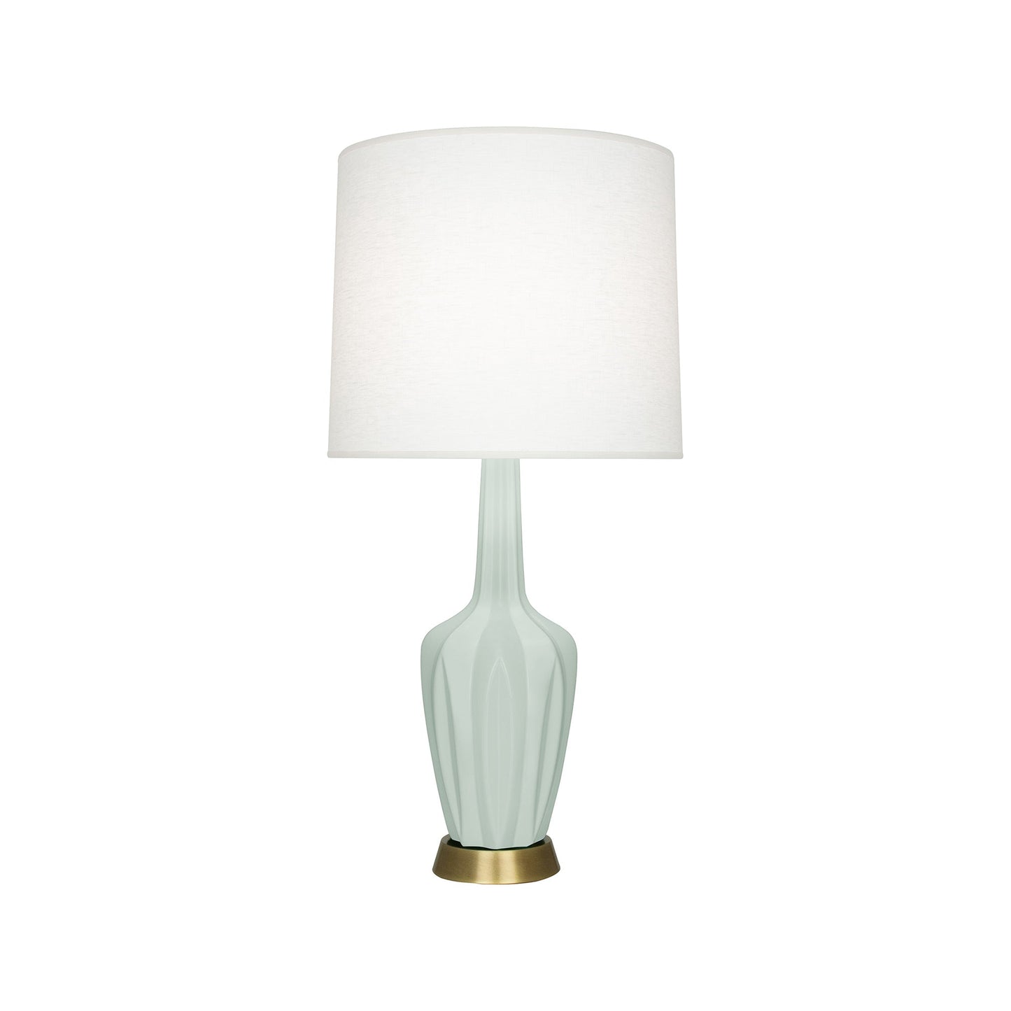 Emma Table Lamp in Matte Celadon/Warm Brass (Small).