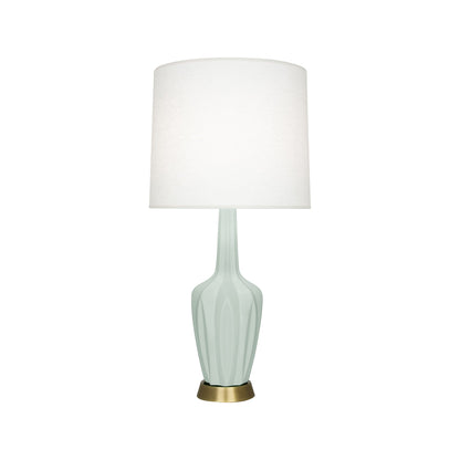 Emma Table Lamp in Matte Celadon/Warm Brass (Small).