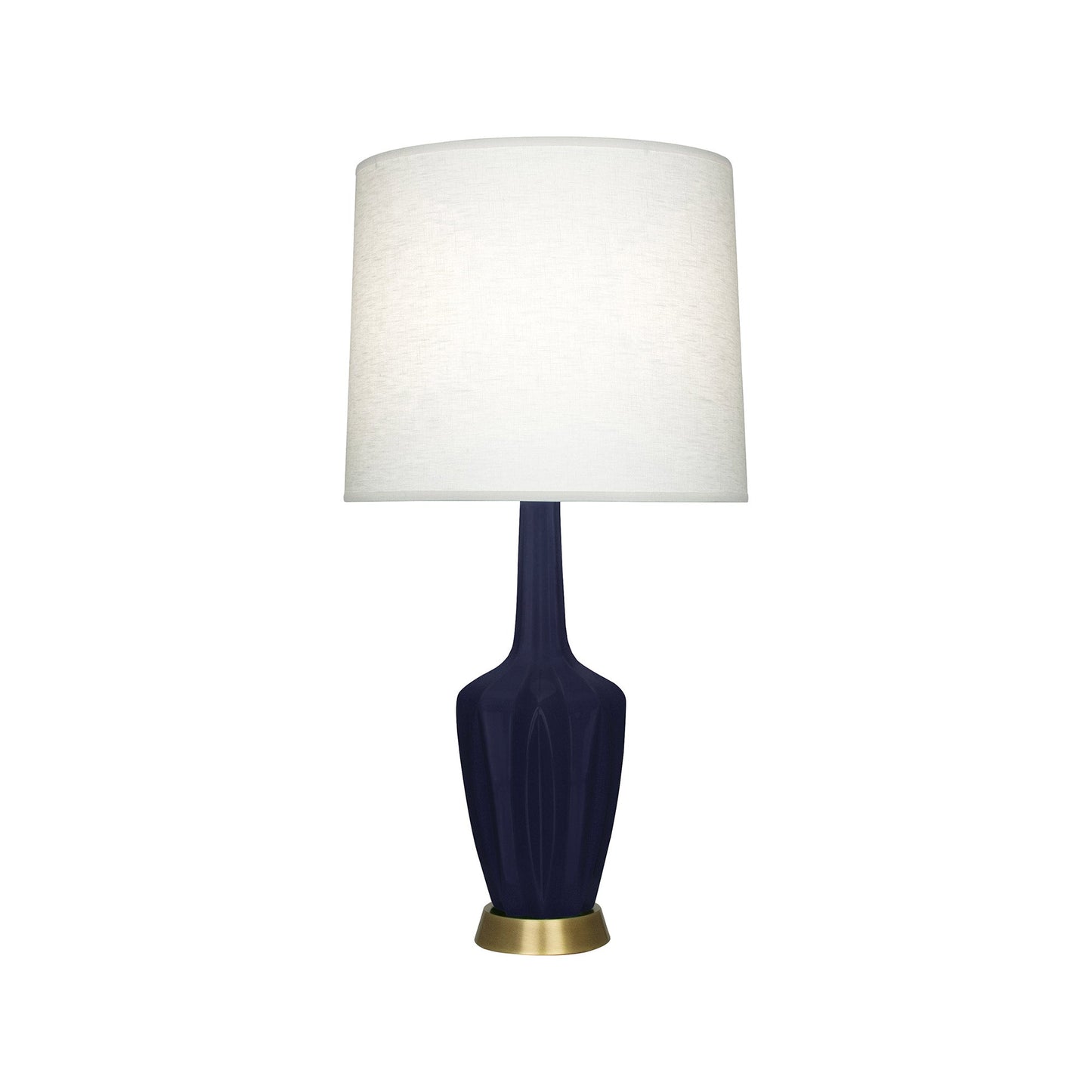 Emma Table Lamp in Matte Midnight Blue/Warm Brass (Small).