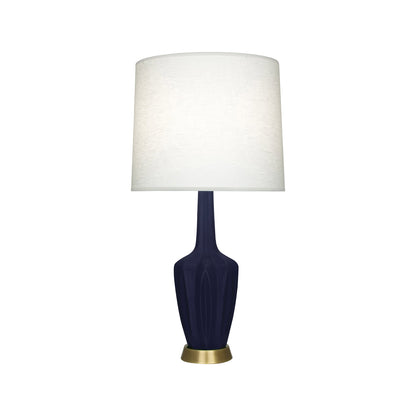 Emma Table Lamp in Matte Midnight Blue/Warm Brass (Small).