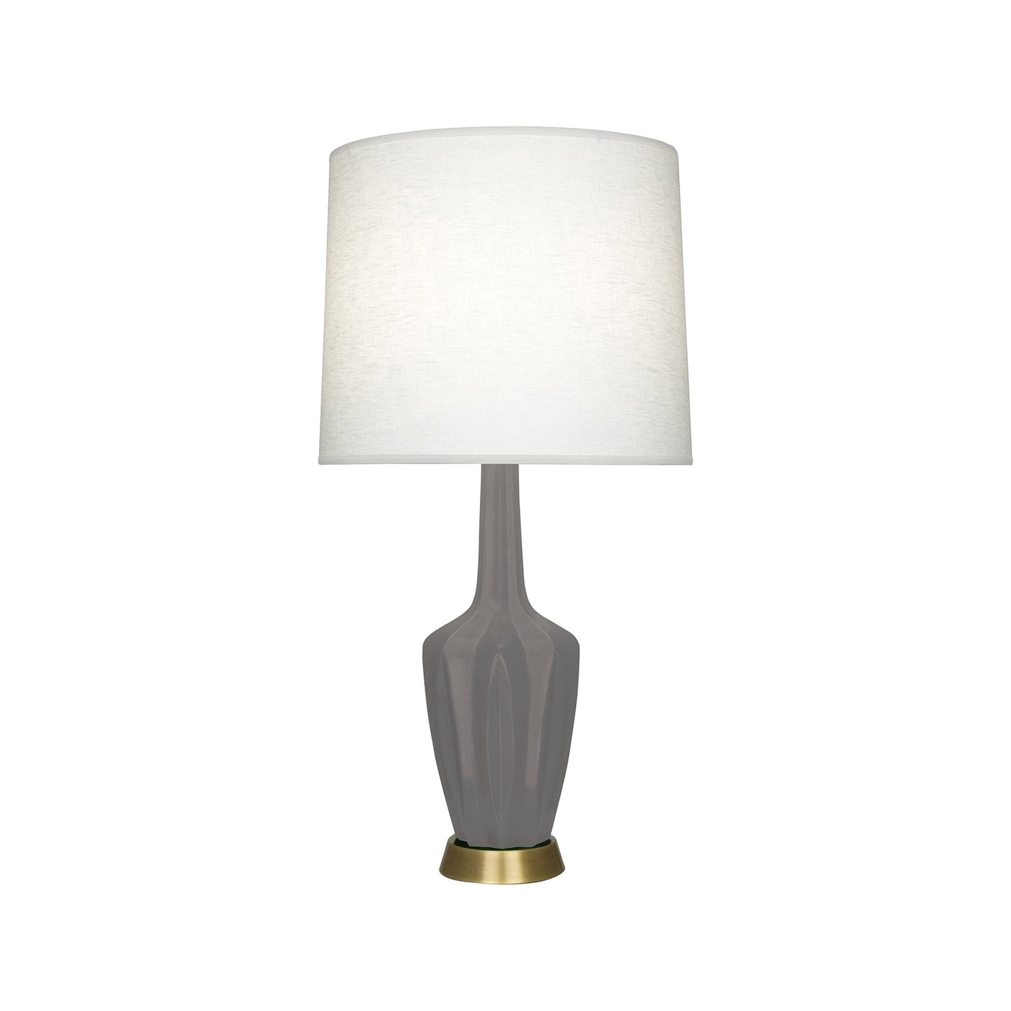 Emma Table Lamp in Matte Smokey Taupe/Warm Brass (Small).