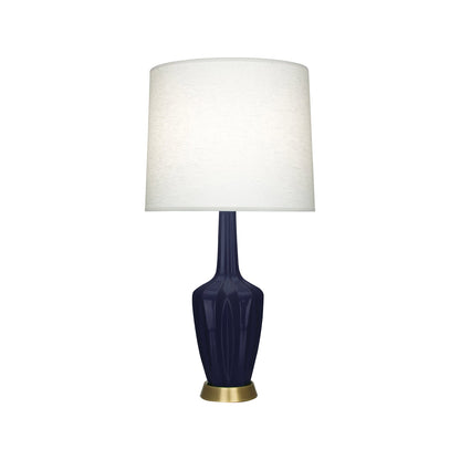 Emma Table Lamp in Midnight Blue/Warm Brass (Small).