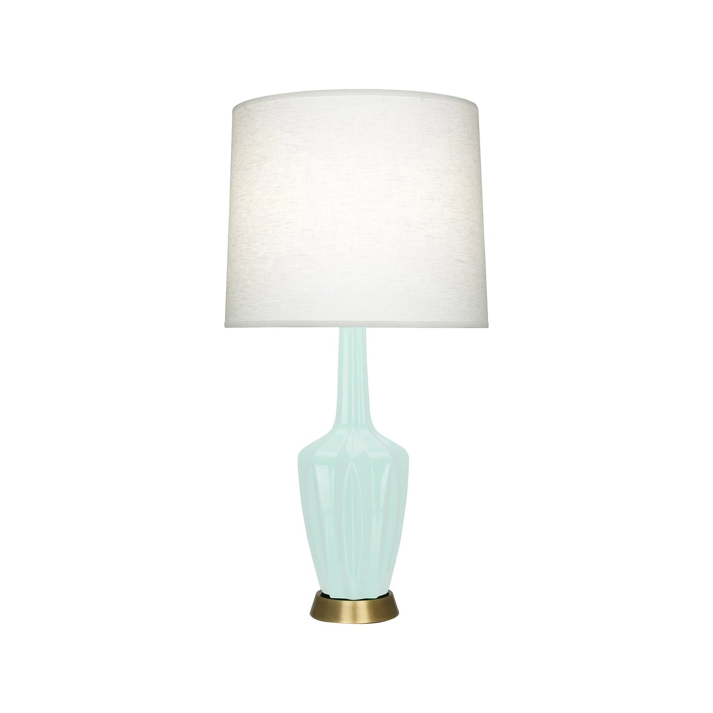 Emma Table Lamp in Mint/Warm Brass (Small).