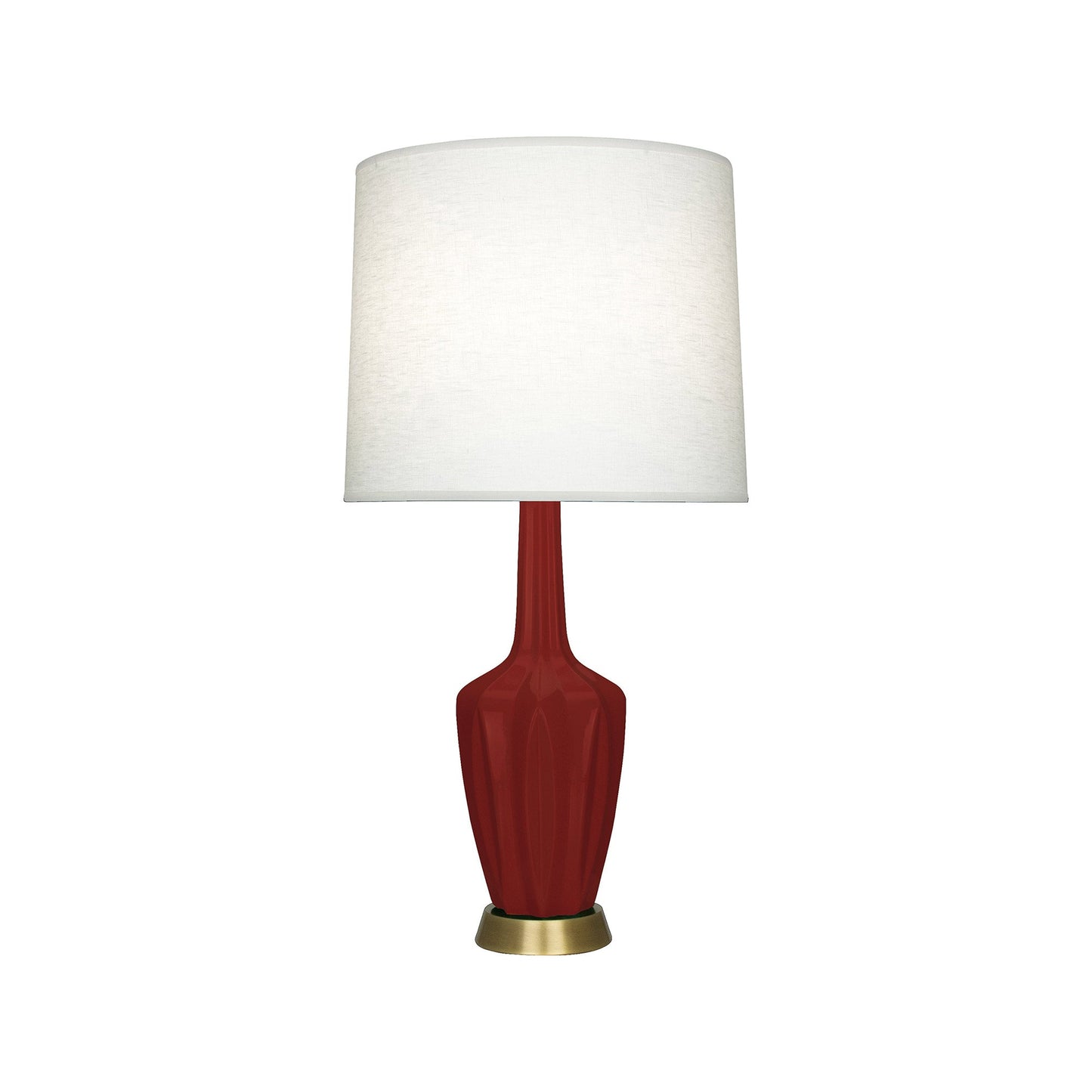 Emma Table Lamp in Oxblood/Warm Brass (Small).