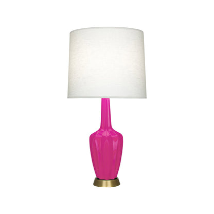 Emma Table Lamp in Razzle Rose/Warm Brass (Small).