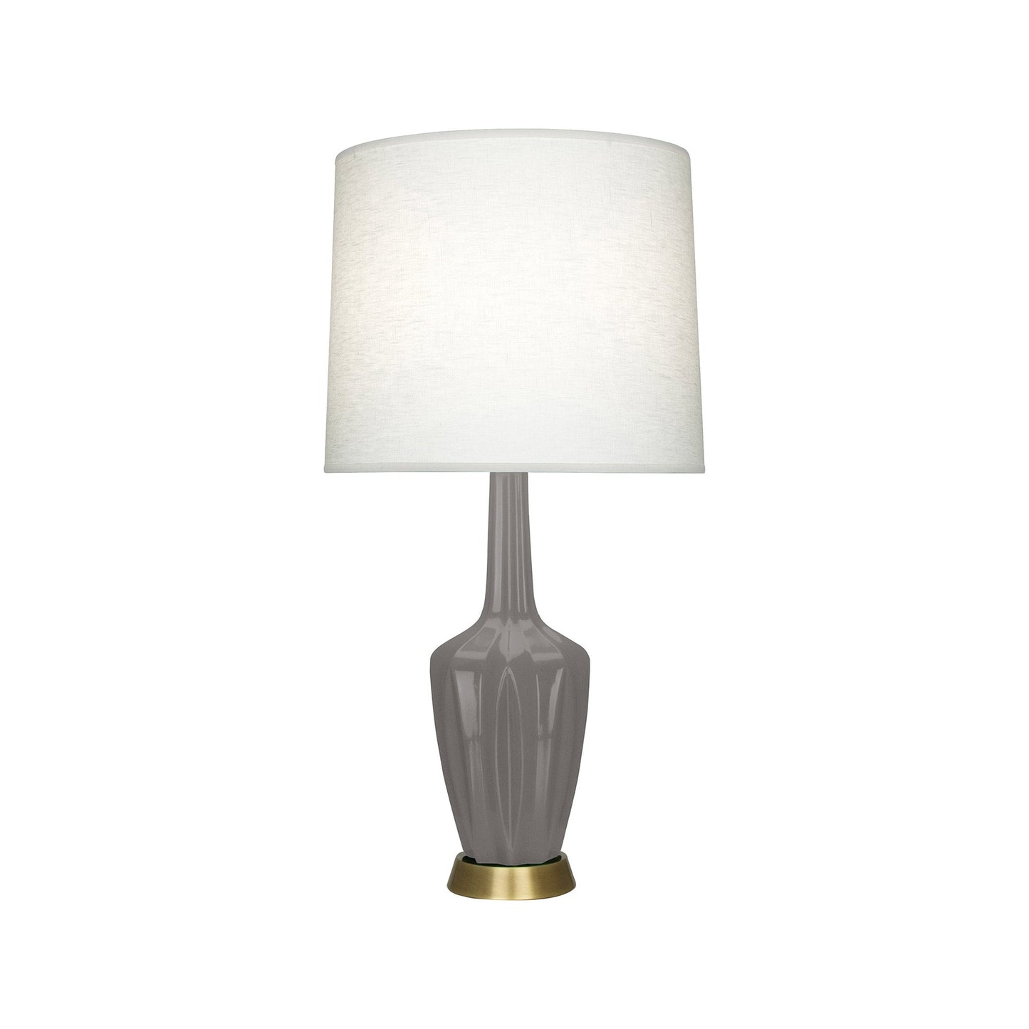 Emma Table Lamp in Smokey Taupe/Warm Brass (Small).