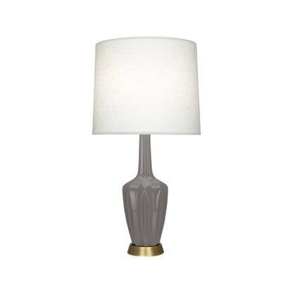 Emma Table Lamp in Smokey Taupe/Warm Brass (Small).