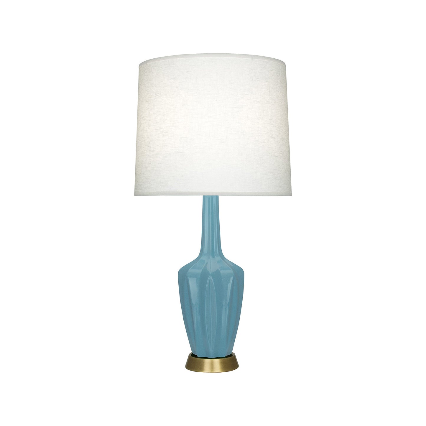 Emma Table Lamp in Steel Blue/Warm Brass (Small).