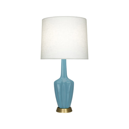 Emma Table Lamp in Steel Blue/Warm Brass (Small).