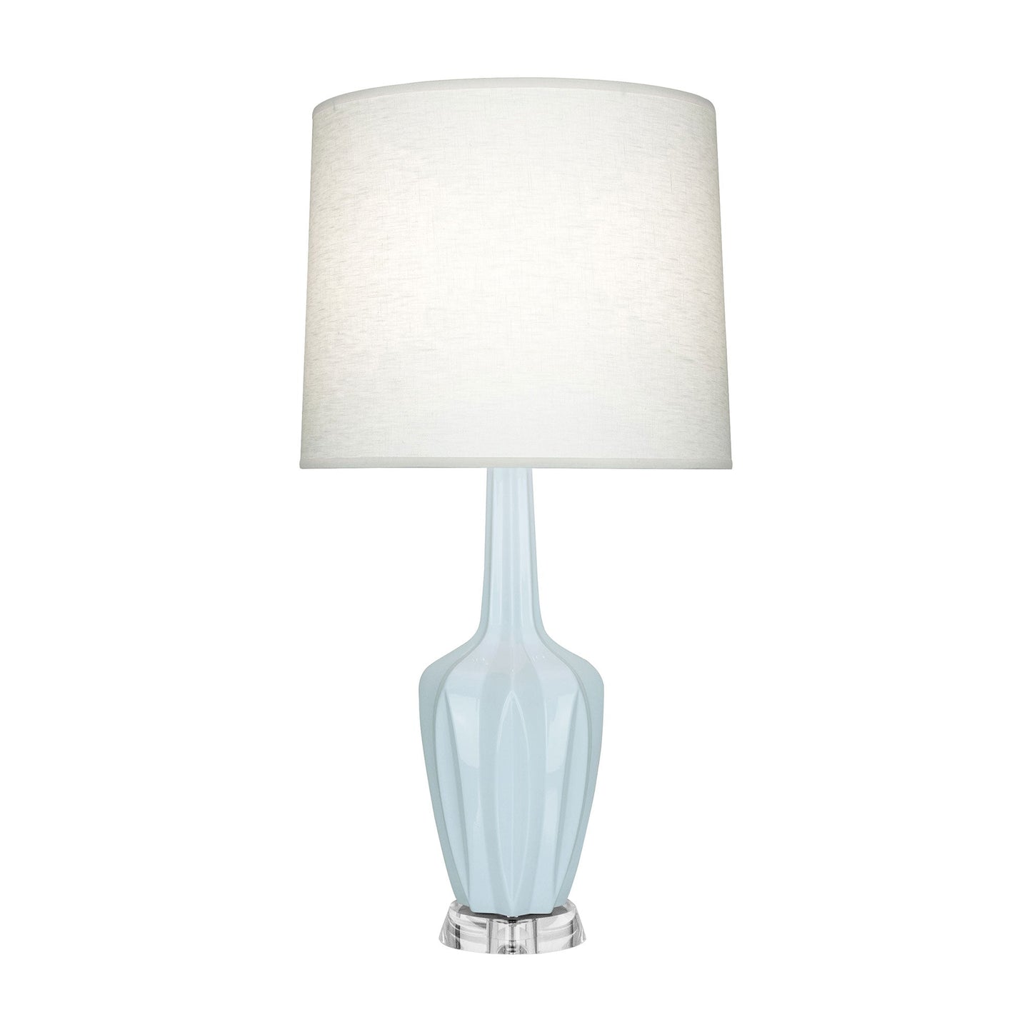 Emma Table Lamp in Baby Blue/Polished Nickel (Large).