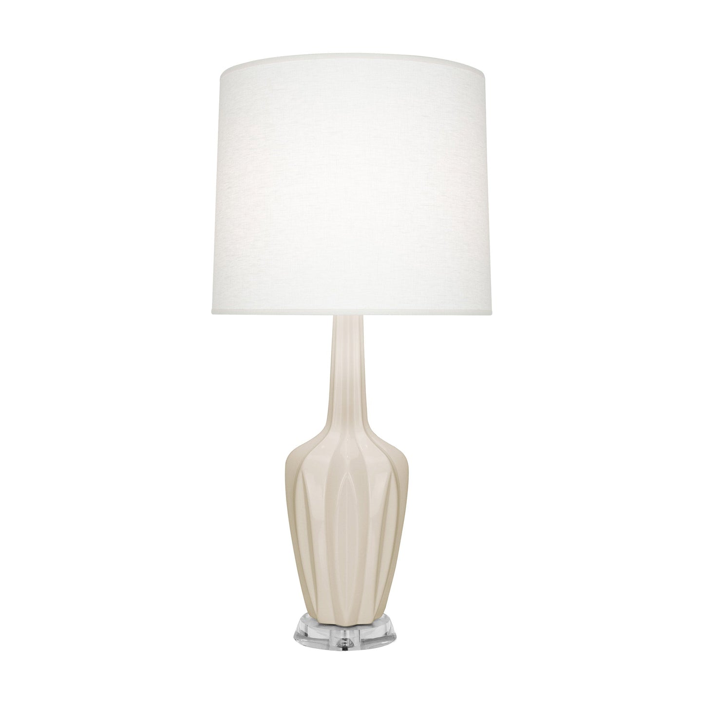 Emma Table Lamp in Bone/Polished Nickel (Large).