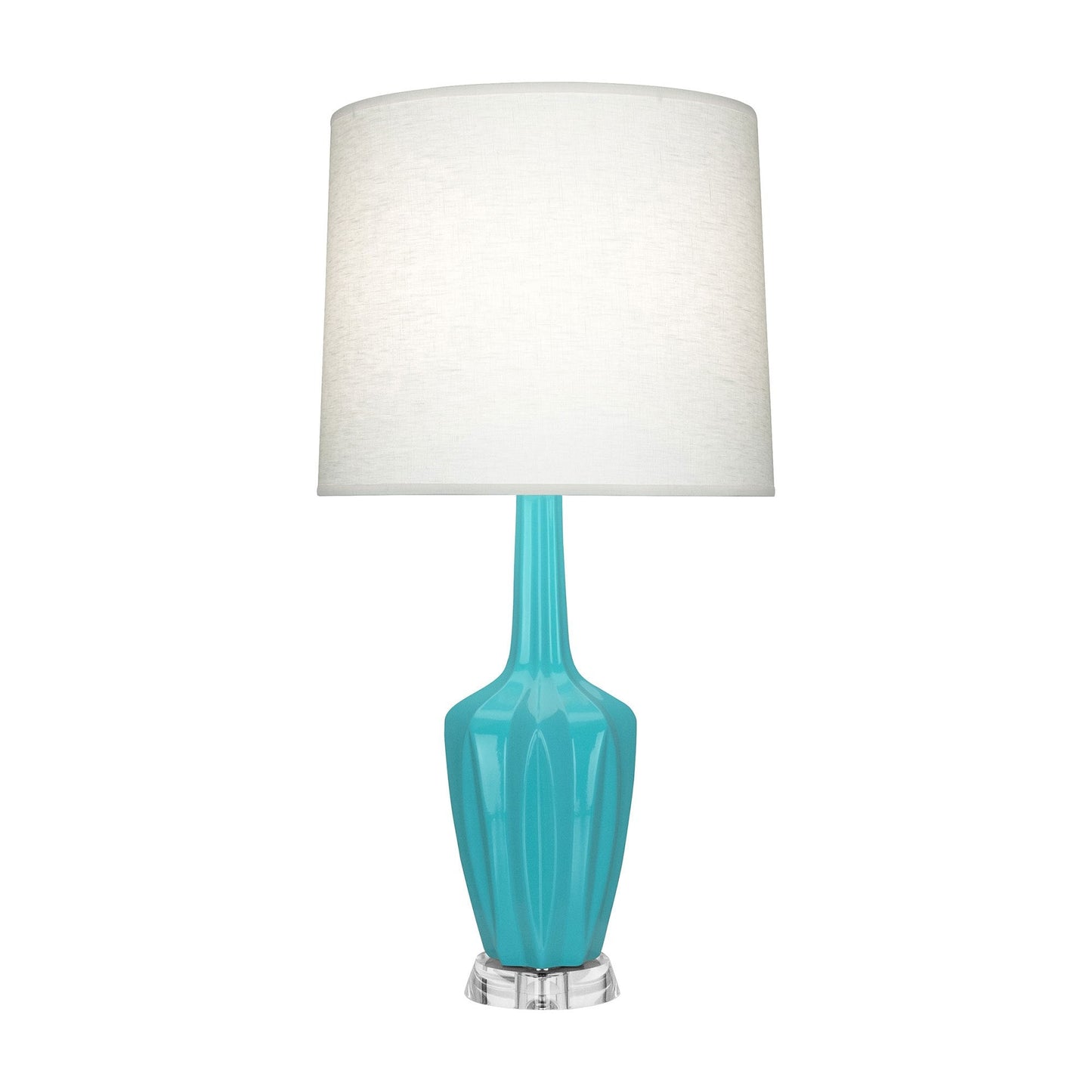 Emma Table Lamp in Egg Blue/Polished Nickel (Large).