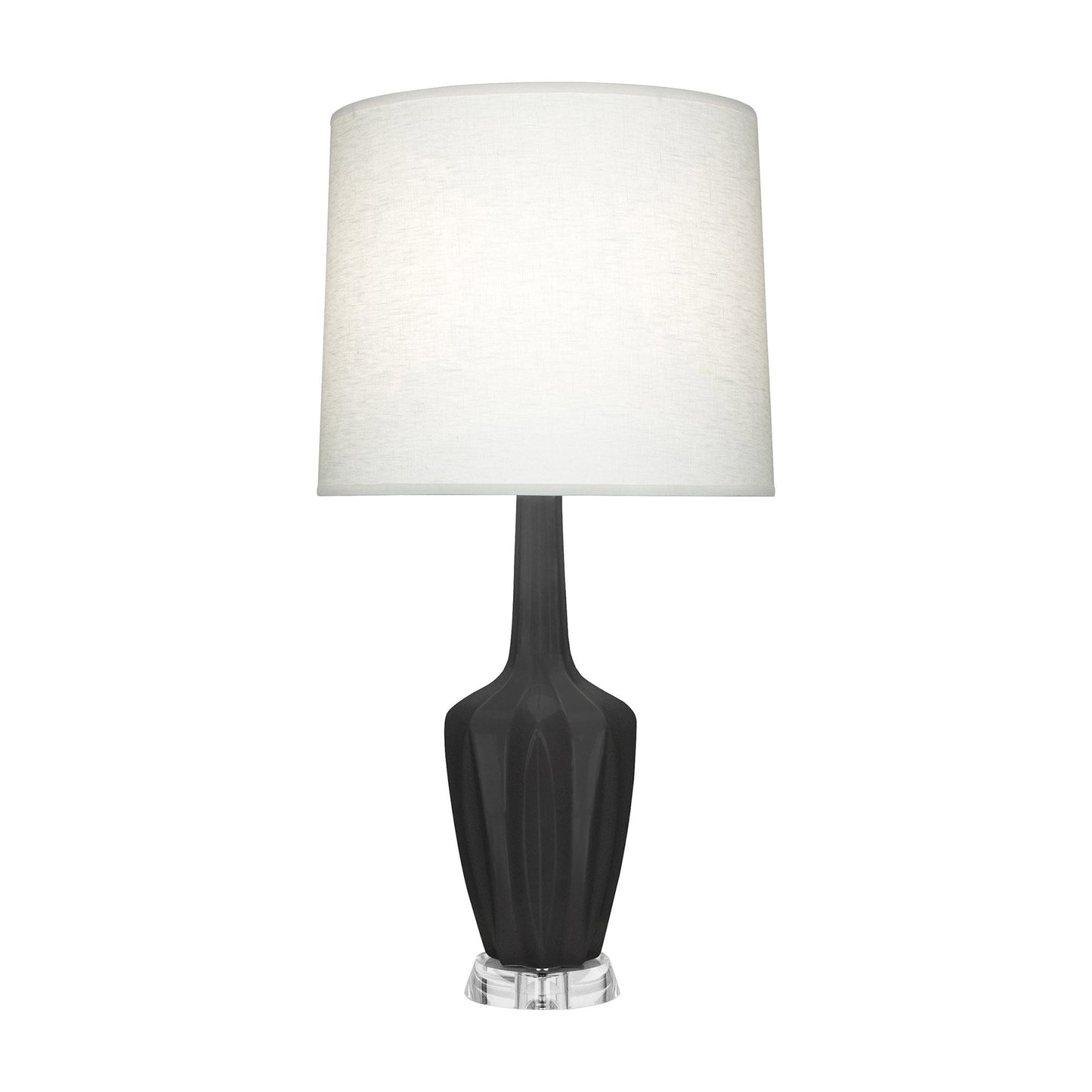 Emma Table Lamp in Matte Ash/Polished Nickel (Large).