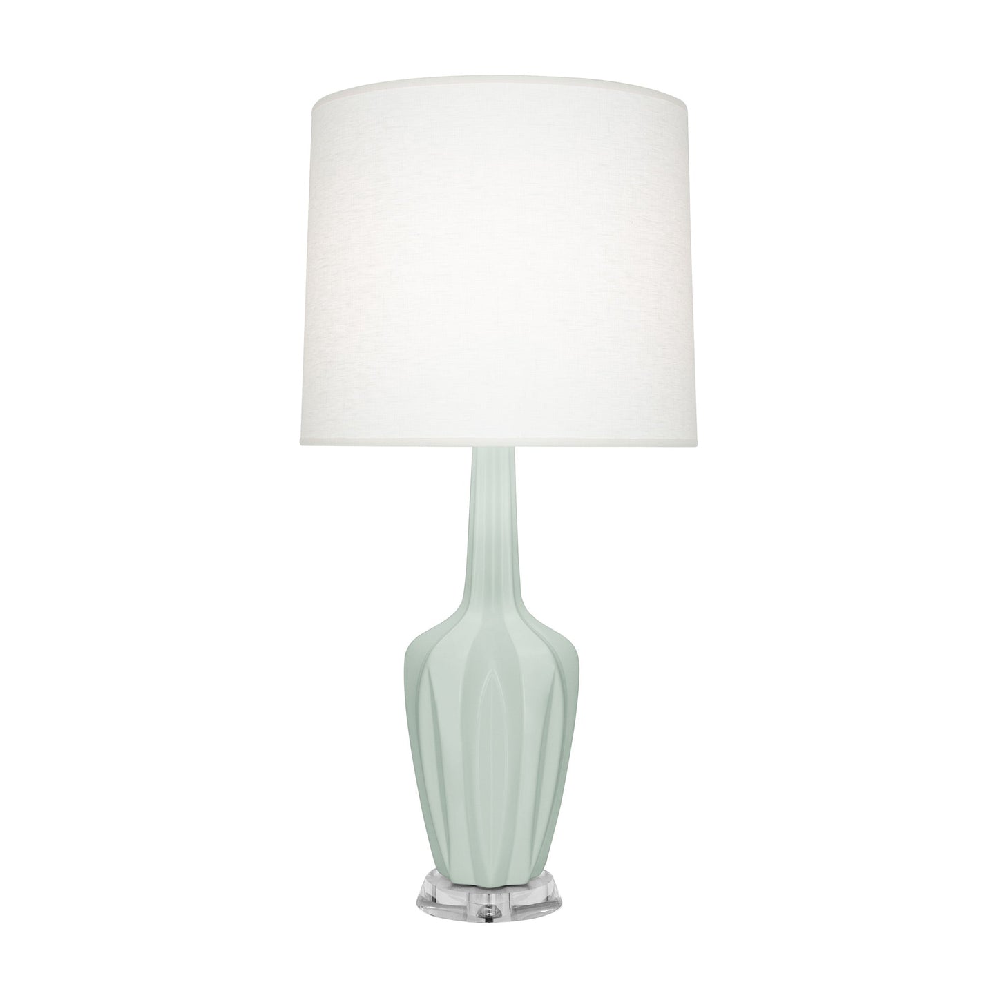 Emma Table Lamp in Matte Celadon/Polished Nickel (Large).