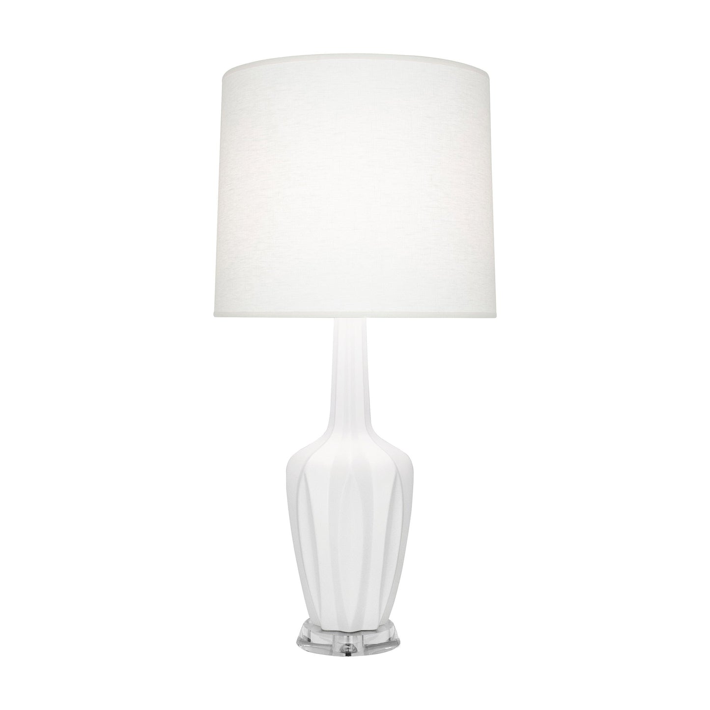 Emma Table Lamp in Matte Lily/Polished Nickel (Large).