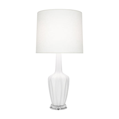 Emma Table Lamp in Matte Lily/Polished Nickel (Large).