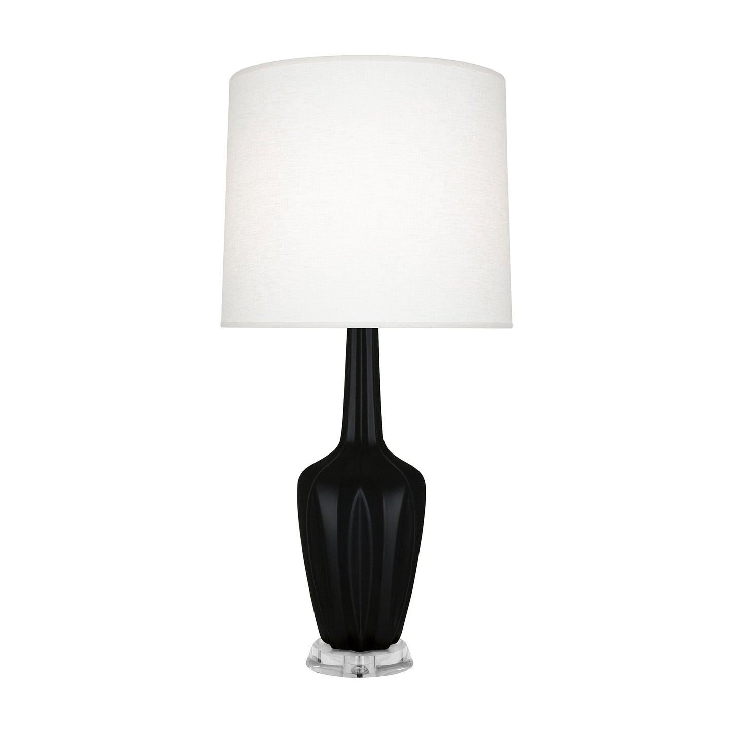 Emma Table Lamp in Matte Obsidian/Polished Nickel (Large).