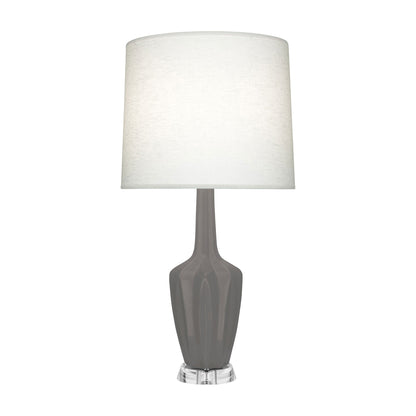 Emma Table Lamp in Matte Smokey Taupe/Polished Nickel (Large).