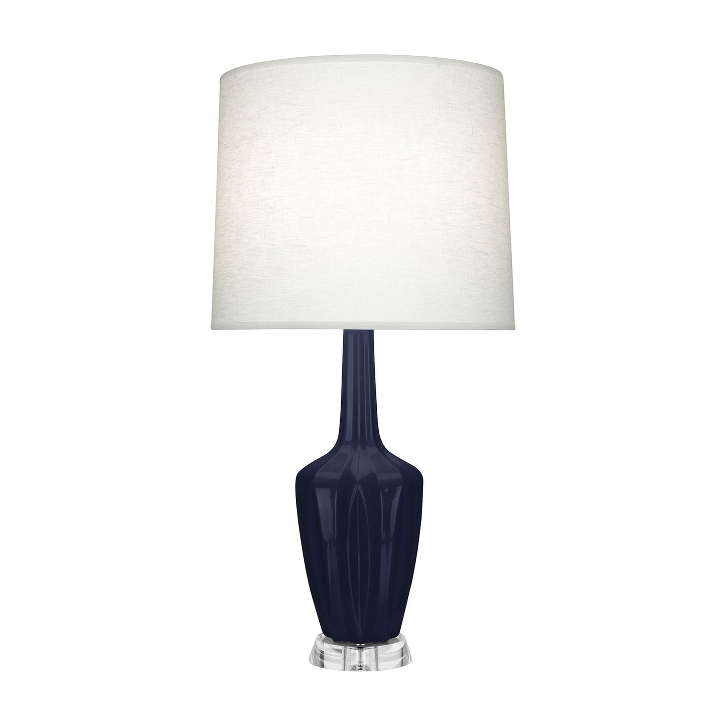 Emma Table Lamp in Midnight Blue/Polished Nickel (Large).