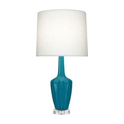 Emma Table Lamp in Peacock/Polished Nickel (Large).