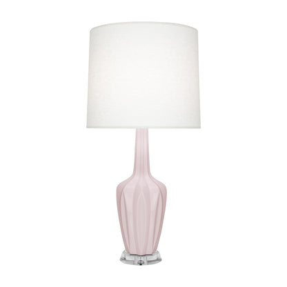 Emma Table Lamp in Rose Water/Polished Nickel (Large).