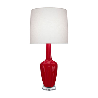 Emma Table Lamp in Ruby Red/Polished Nickel (Large).