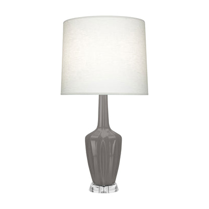 Emma Table Lamp in Smokey Taupe/Polished Nickel (Large).