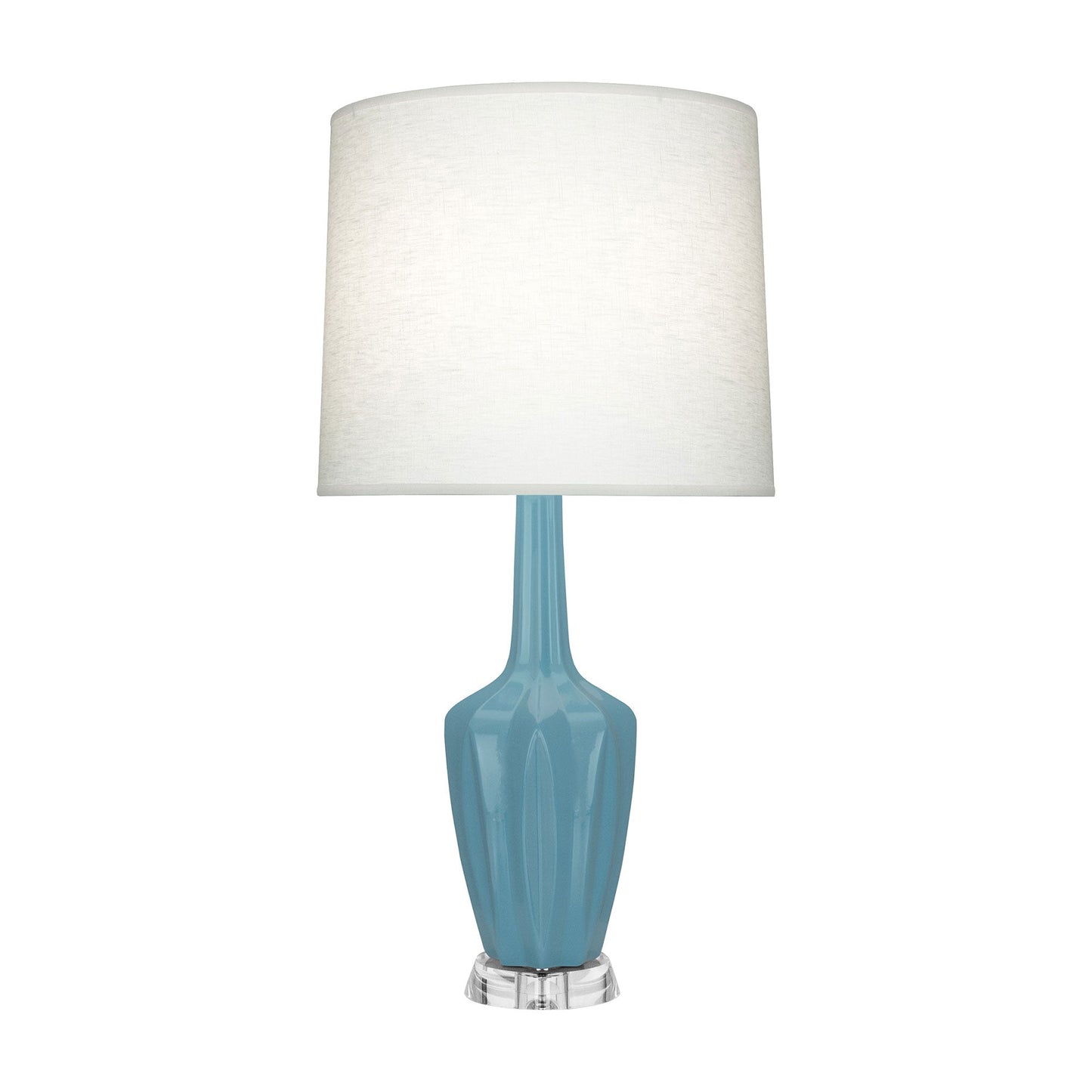 Emma Table Lamp in Steel Blue/Polished Nickel (Large).