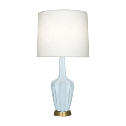 Emma Table Lamp in Baby Blue/Warm Brass (Large).