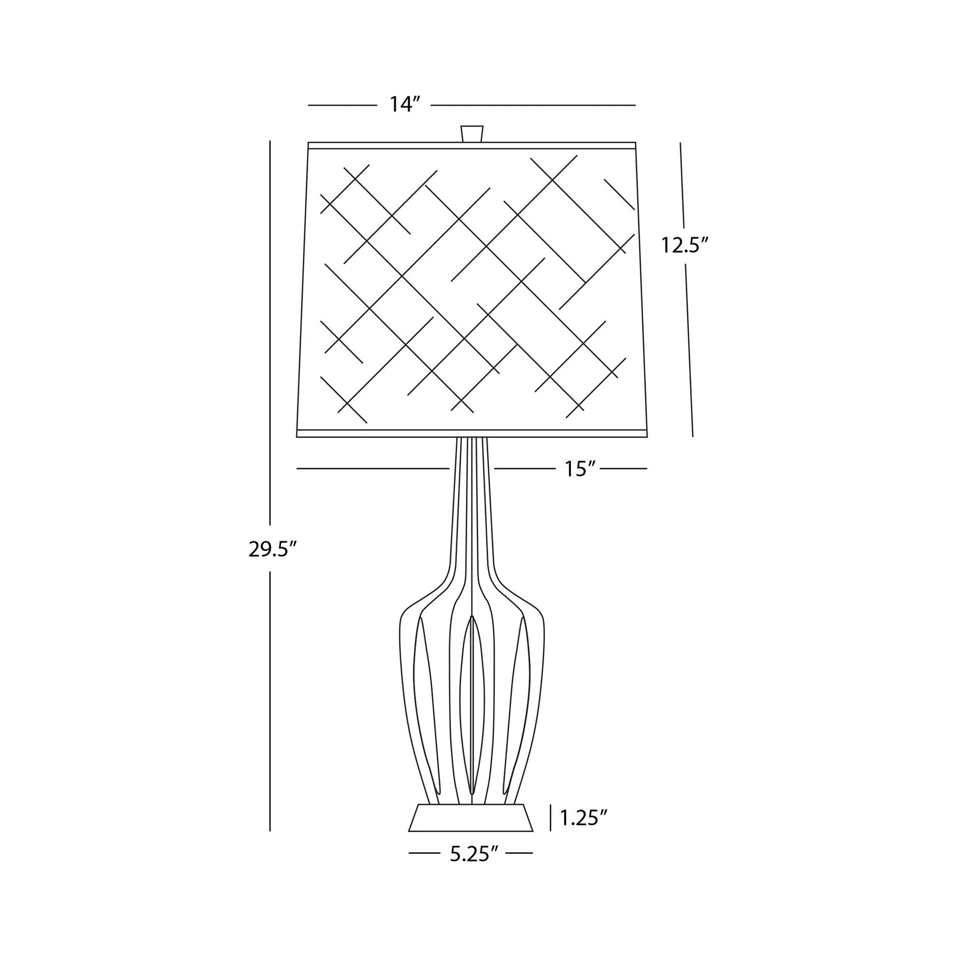 Emma Table Lamp - line drawing.