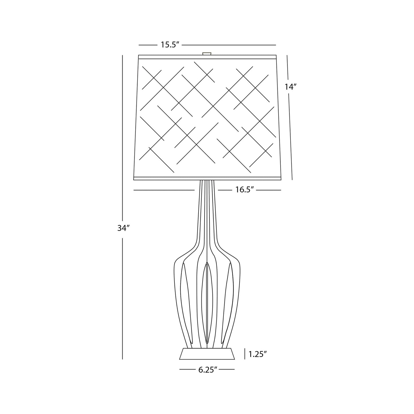 Emma Table Lamp - line drawing.