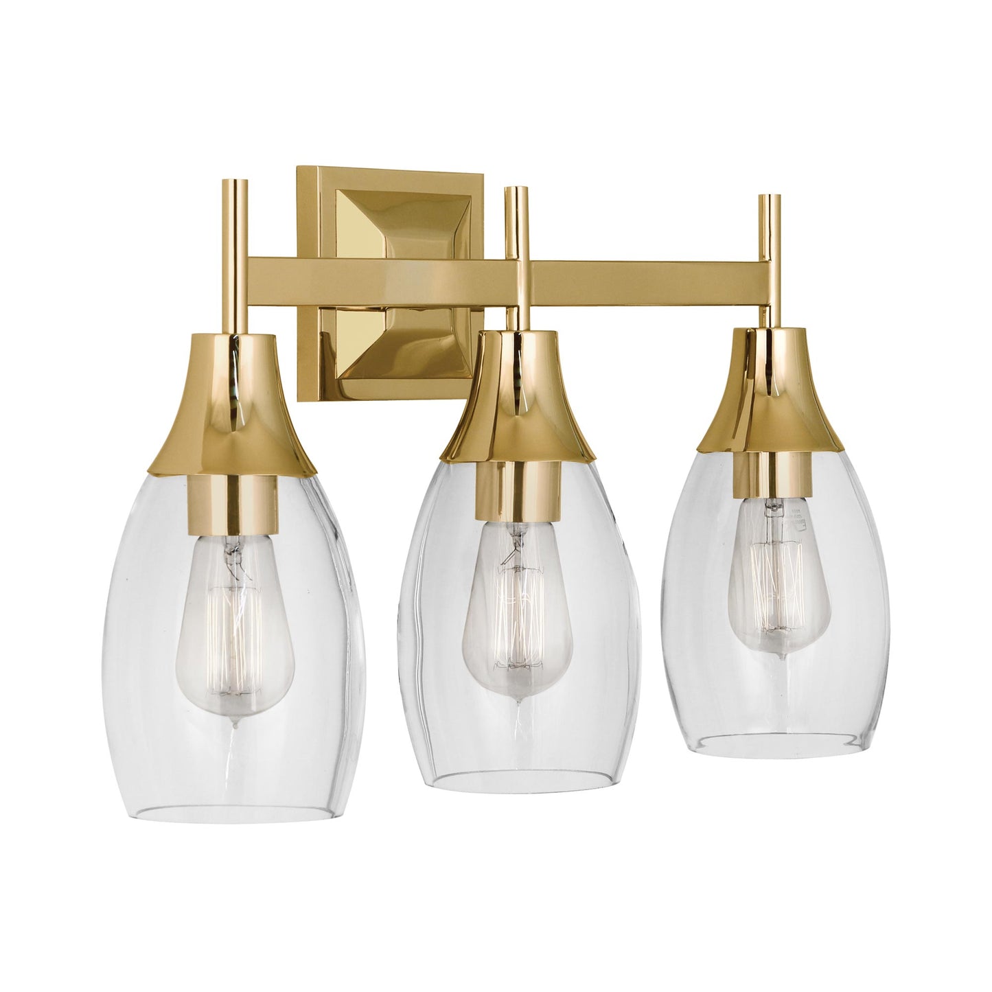 Grace Bath Vanity Light in Modern Brass (3-Light).