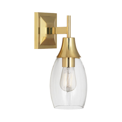 Grace Bath Wall Light in Modern Brass.