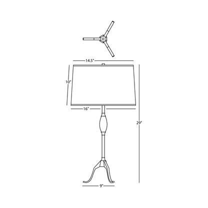 Grace Table Lamp - line drawing.