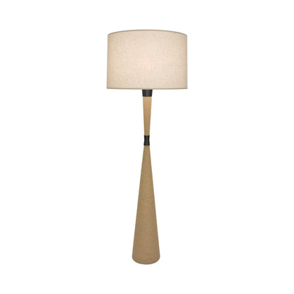 Hatteras Floor Lamp in Deep Patina Bronze/Open Weave Heather Linen.