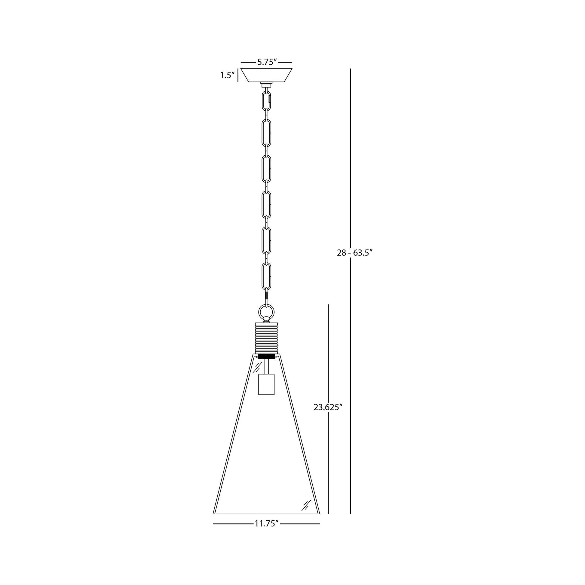 Hatteras Pendant Light - line drawing.
