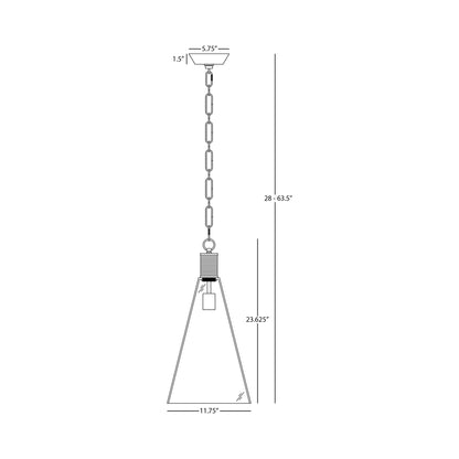 Hatteras Pendant Light - line drawing.