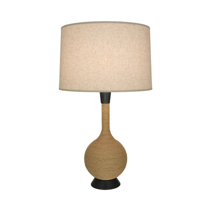 Hatteras Table Lamp in Deep Patina Bronze/Open Weave Heather Linen.