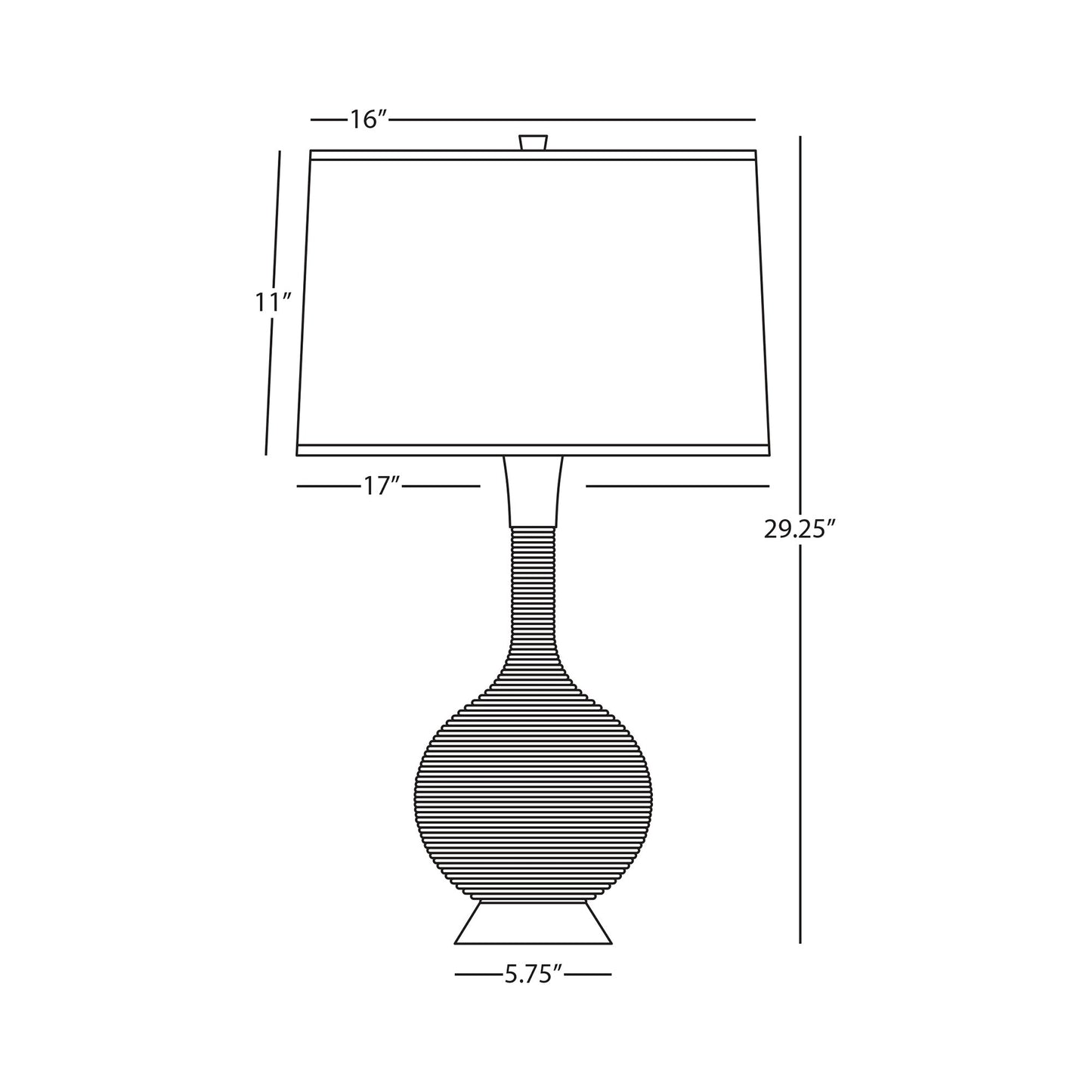 Hatteras Table Lamp - line drawing.