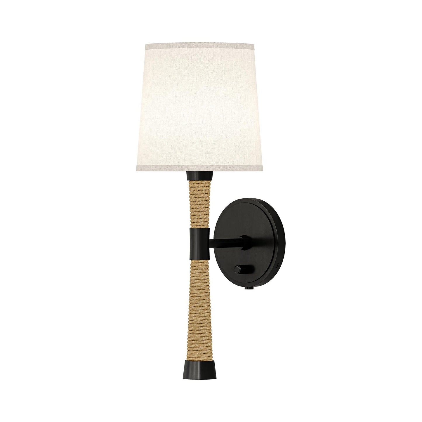 Hatteras Wall Light in Deep Patina Bronze/Fondine Fabric.