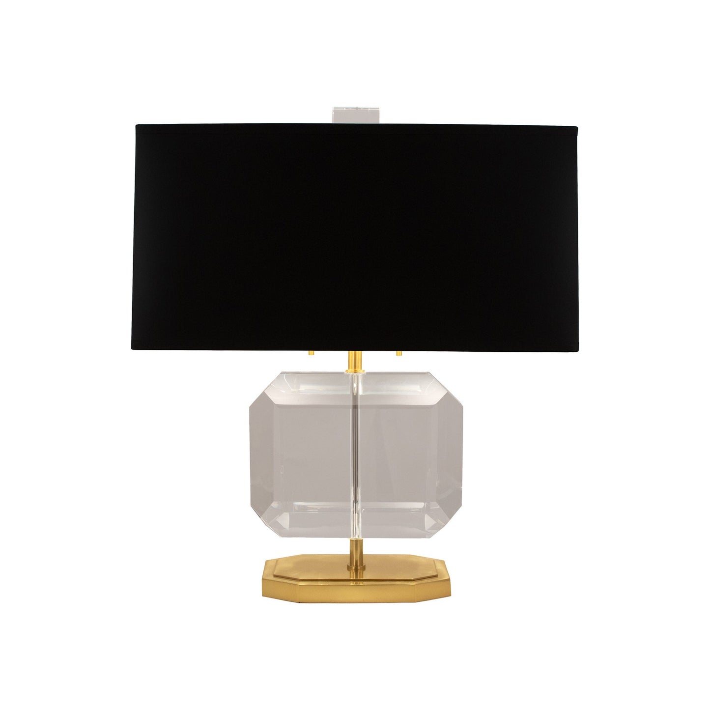 Jacqueline Table Lamp in Modern Brass/Satin Black Painted Opaque Parchment (Small).