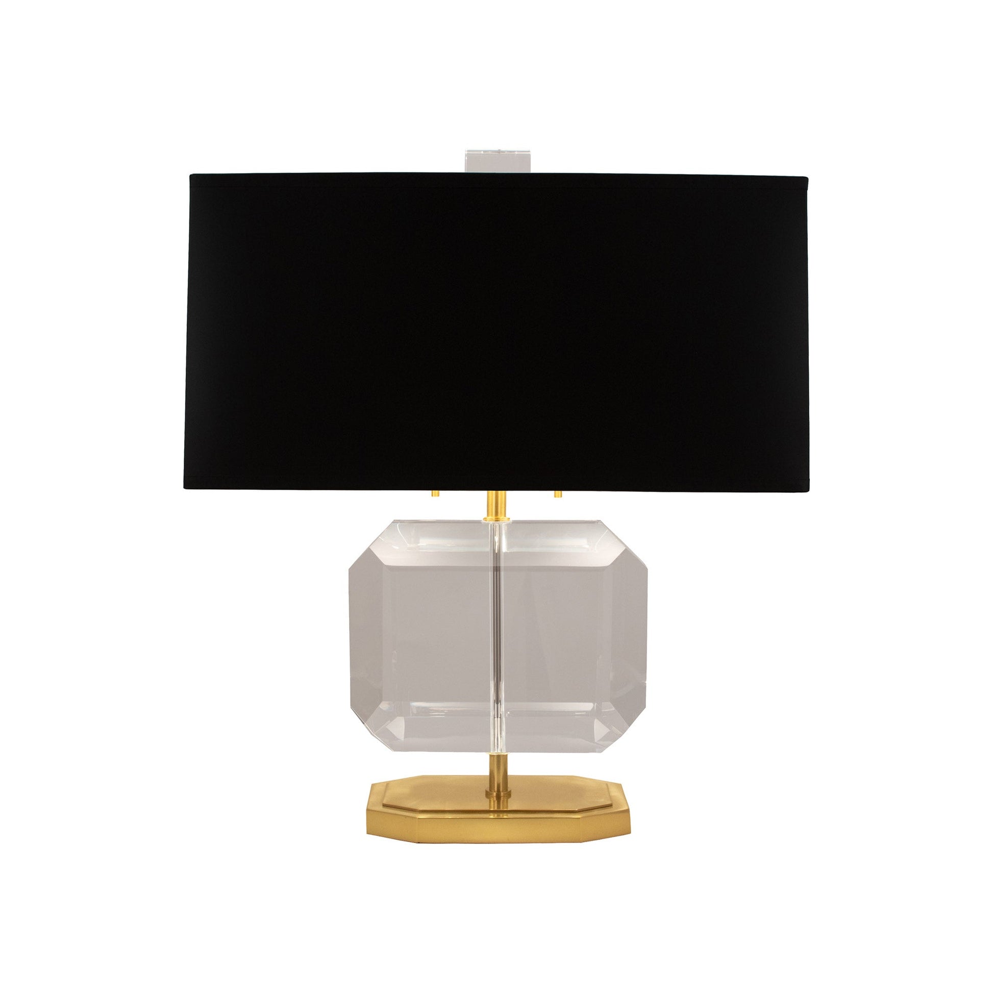 Jacqueline Table Lamp in Modern Brass/Satin Black Painted Opaque Parchment (Small).