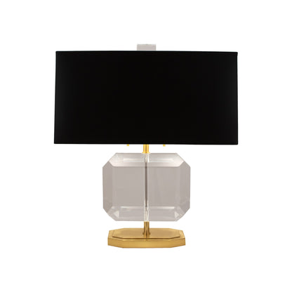 Jacqueline Table Lamp in Modern Brass/Satin Black Painted Opaque Parchment (Small).