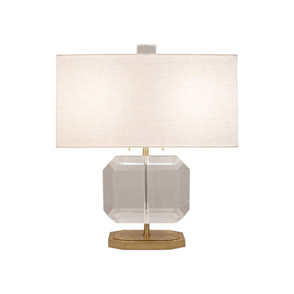 Jacqueline Table Lamp in Modern Brass/Shannon Oyster Linen (Small).