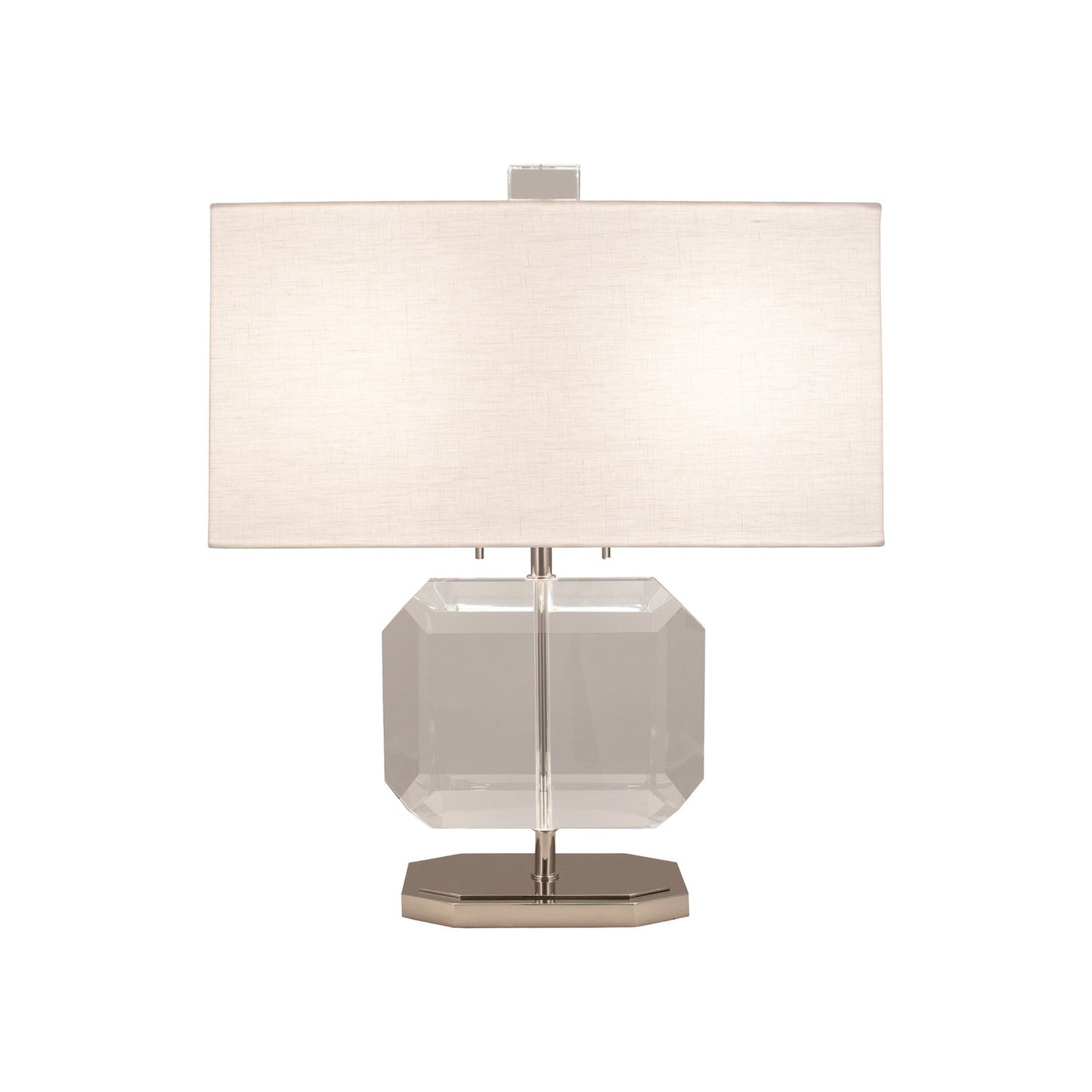Jacqueline Table Lamp in Polished Nickel/Shannon Oyster Linen (Small).