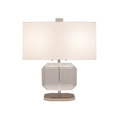 Jacqueline Table Lamp in Polished Nickel/Shannon Oyster Linen (Small).